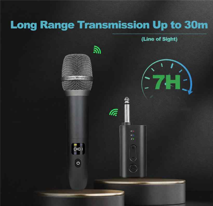 IM-20 wireless microphone with 30 m range and seven-hour battery life
