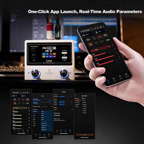 IE350 mobile app for real-time effect editing and preset control
