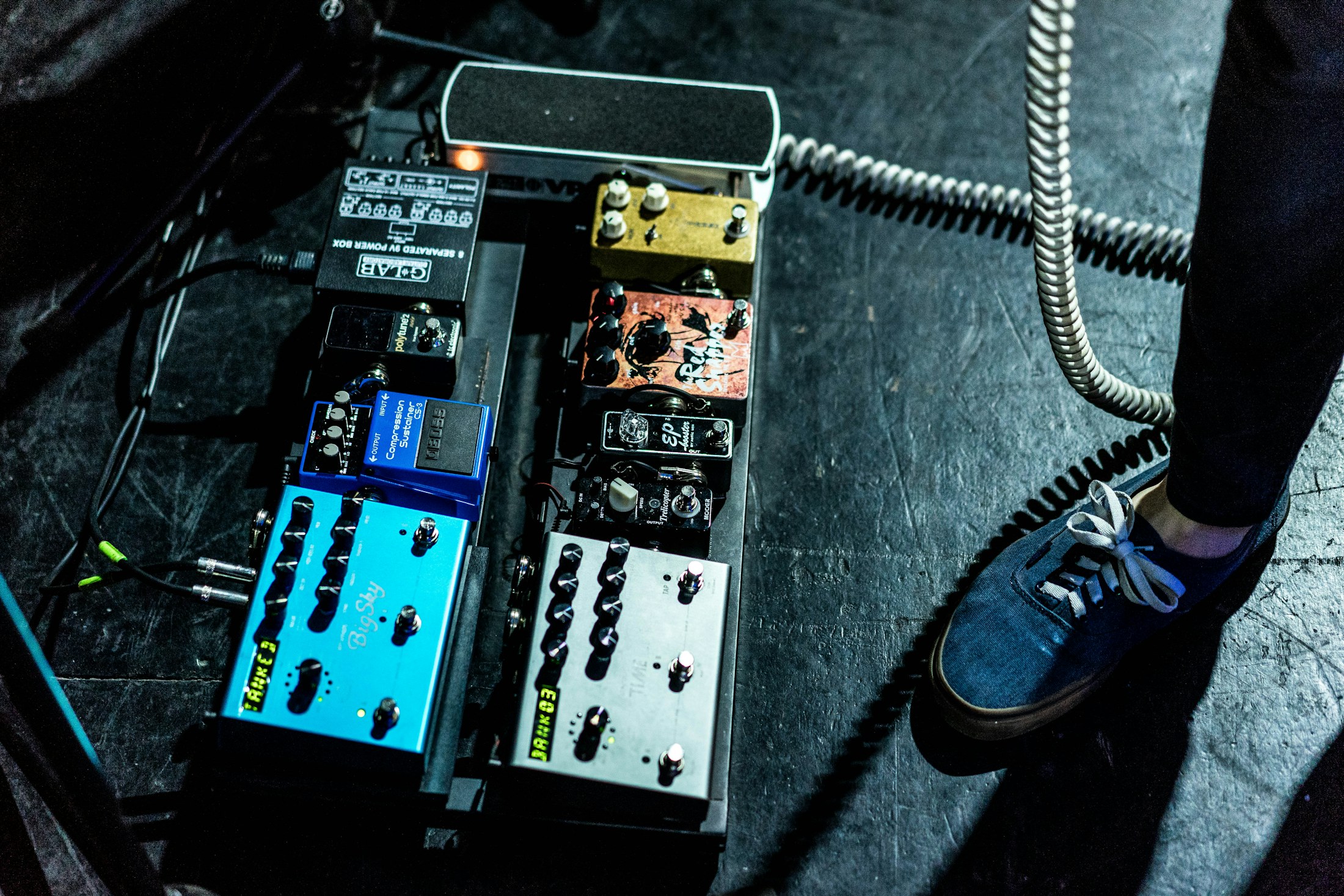 Guitar effects pedalboard