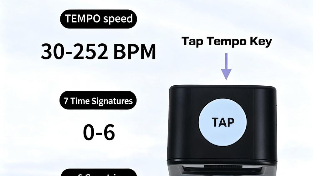 iDM-007 tempo range, time signatures and tap tempo control